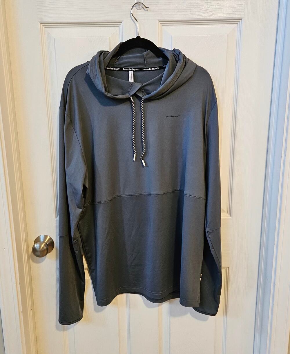 Beardedgoat Inland Men’s XL Gray Performance Hoodie Pullover Thumbholes Outdoor